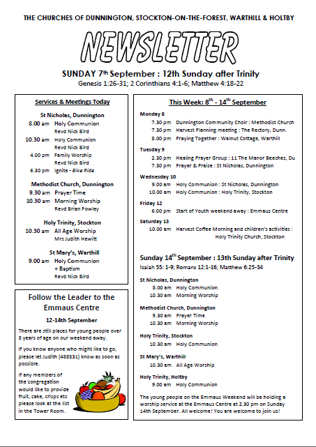 weekly newsletter