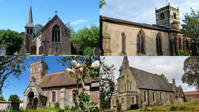 Composite image of the four churches in the Benefice of Rural East York